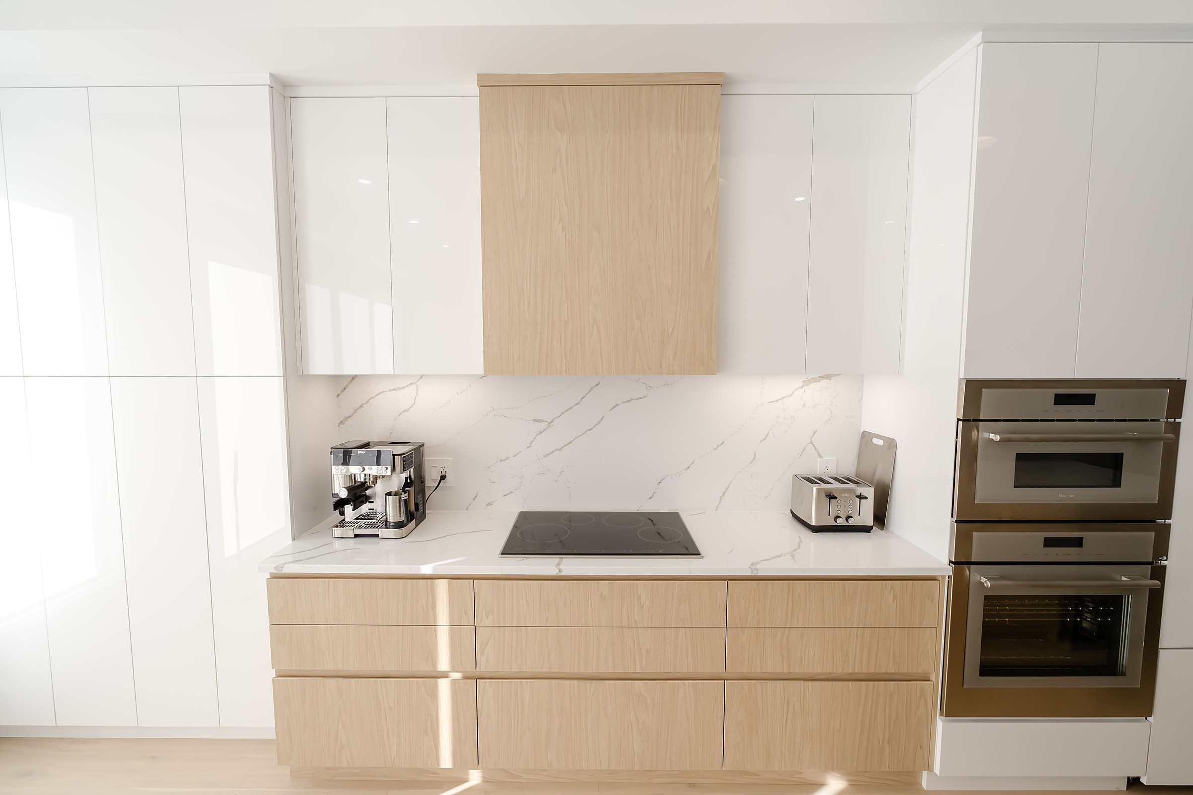 Custom white and wood kitchen
